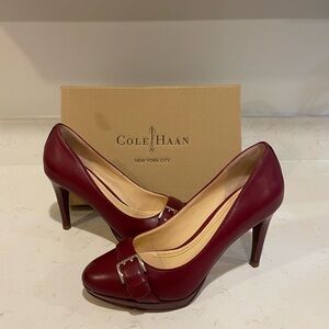 Cole Haan Burgundy Chelsea Buckle Pump